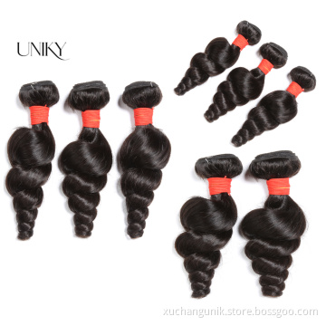 Uniky Raw Mink Brazilian Extension Human Weave With Closure Frontal Deep Loose Wave Virgin Hair Frontal And Bundles Human Hair